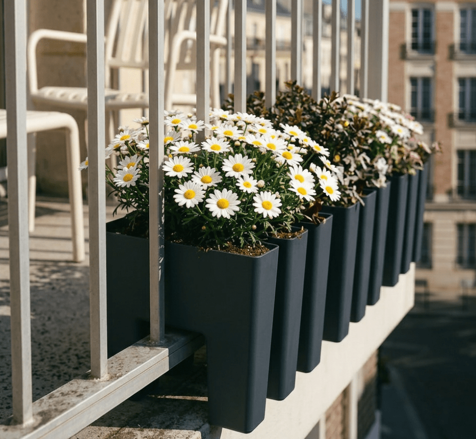 GreenUp Balkon Plantenbak - Antraciet - plantenbak voor een groen balkon Vercony