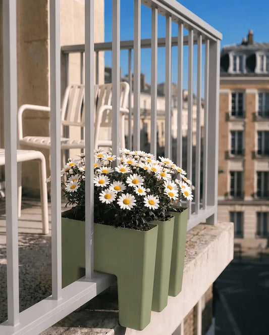 GreenUp Balkon Plantenbak - Olijfgroen - plantenbak voor een groen balkon Vercony