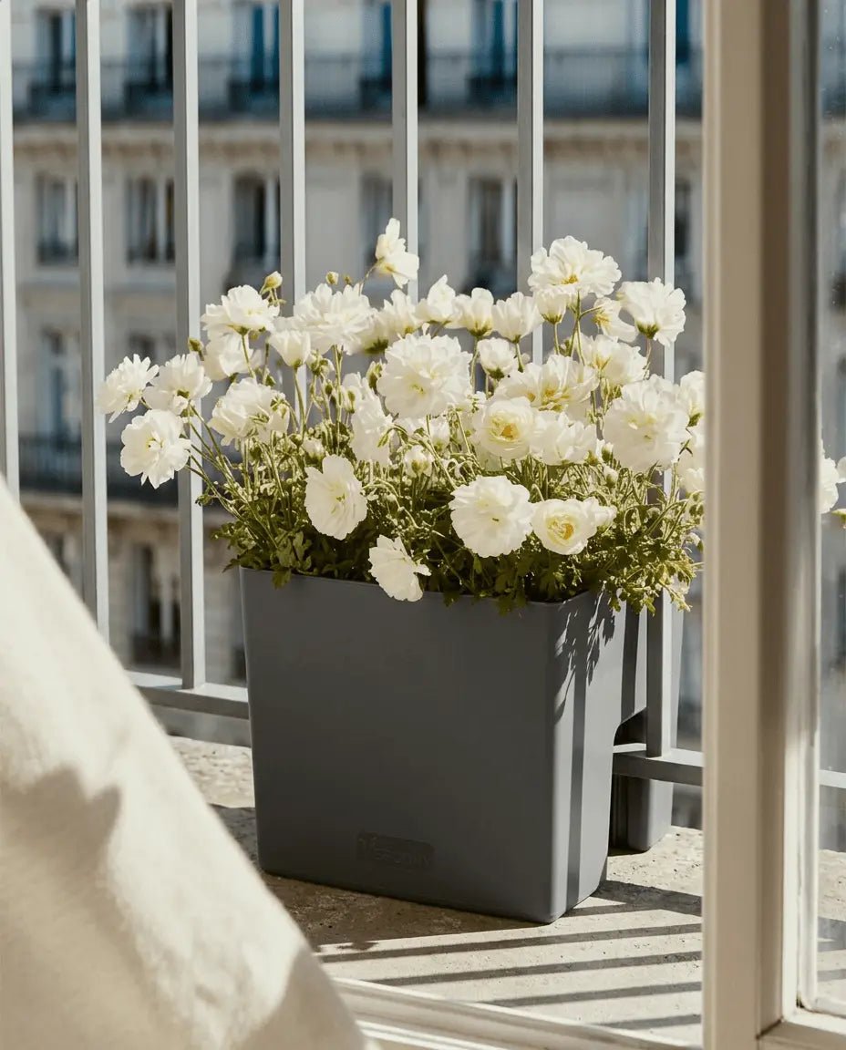 GreenUp Balkon Plantenbakken - Antraciet - Set van 2 Stuks - plantenbak voor een groen balkon Vercony
