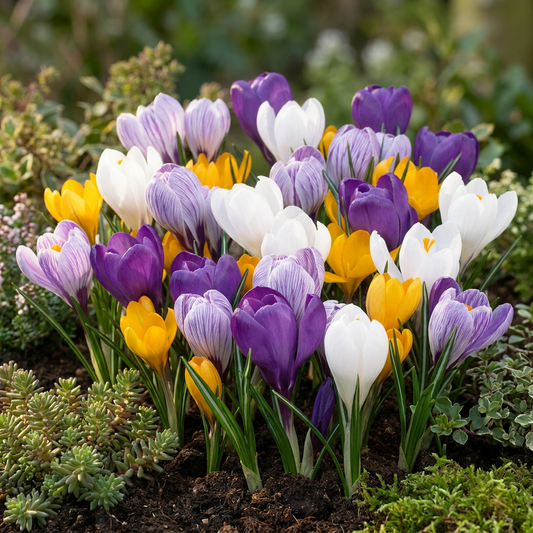 Krokus bloembollen voor balkon (30 stuks) - Grootbloemige mix, voorjaarsbloeier - jardinera para un balcón verde Vercony