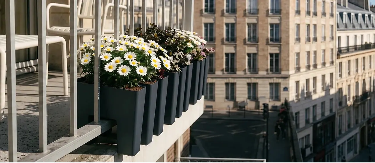 Vercony GreenUp plantenbak in antraciet voor balkon