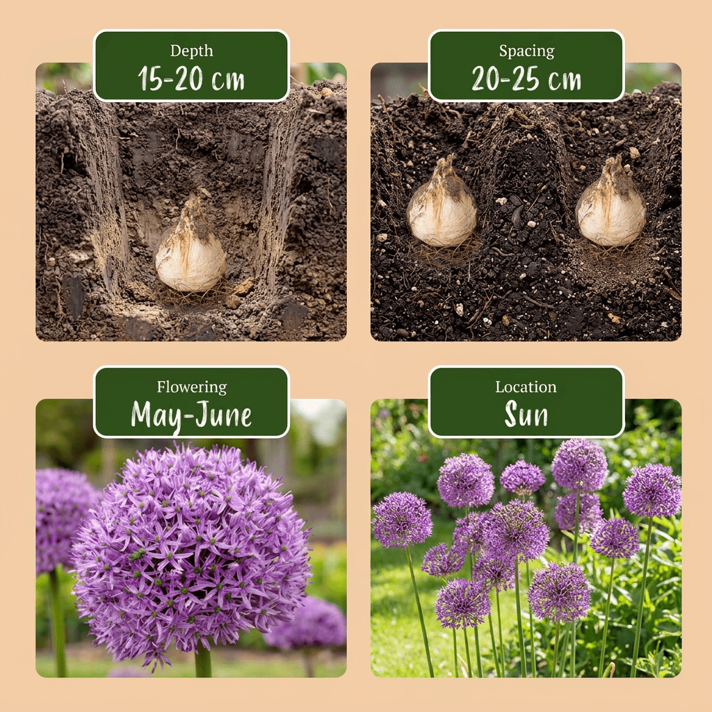 Allium bloembollen voor balkon (5 stuks) - Imposant & bijvriendelijk - planter for a green balcony Vercony