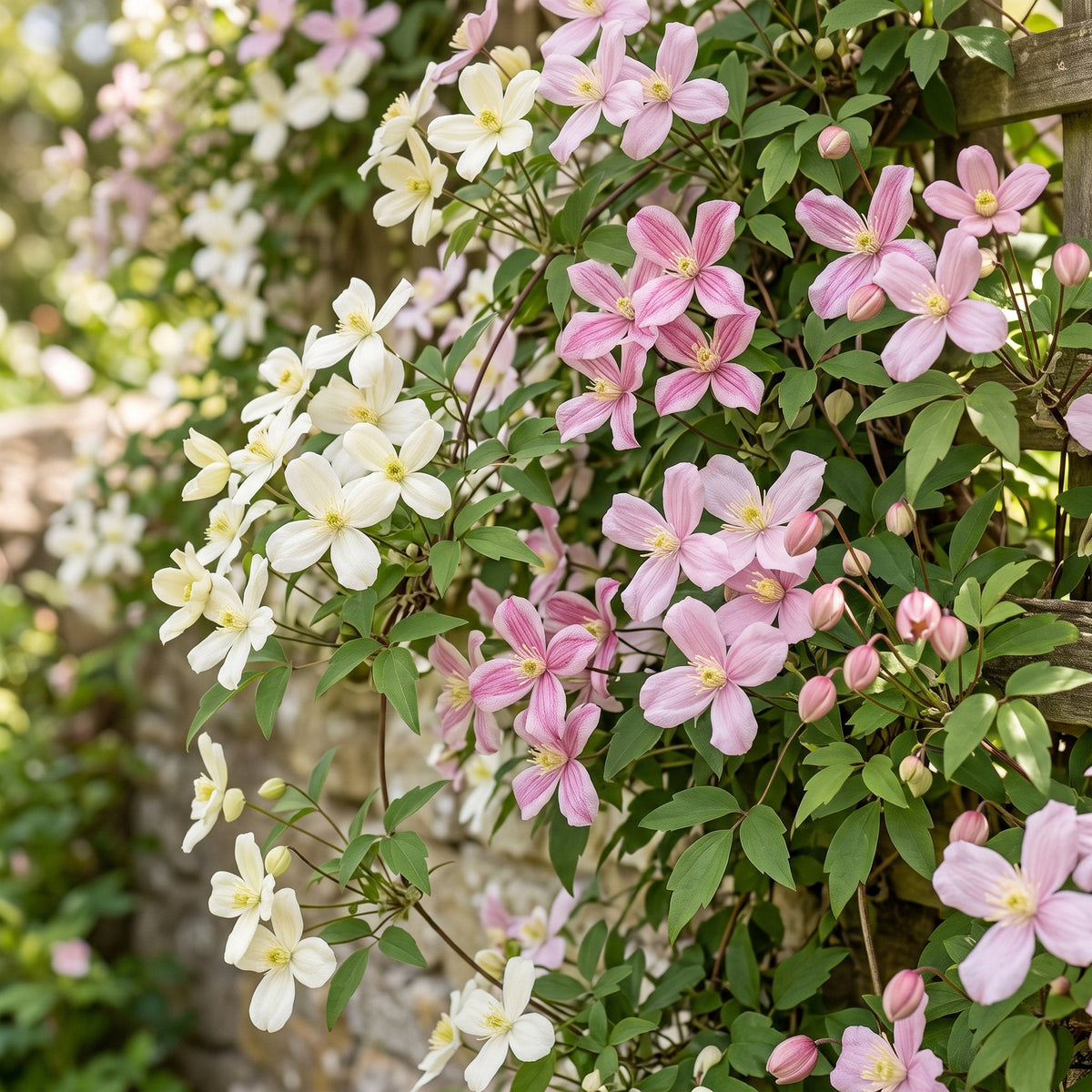Bergclematis voor balkon – Zeer winterhard & bloemrijk, klimplant (9 stuks) - planter for a green balcony Vercony