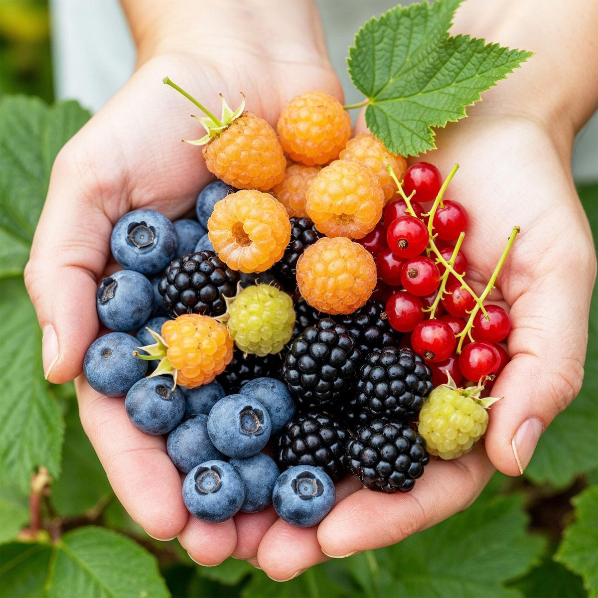 Fruitplanten mix voor balkon – Winterhard & eetbaar, 4 soorten (4 planten) - Pflanzkasten für einen grünen Balkon Vercony
