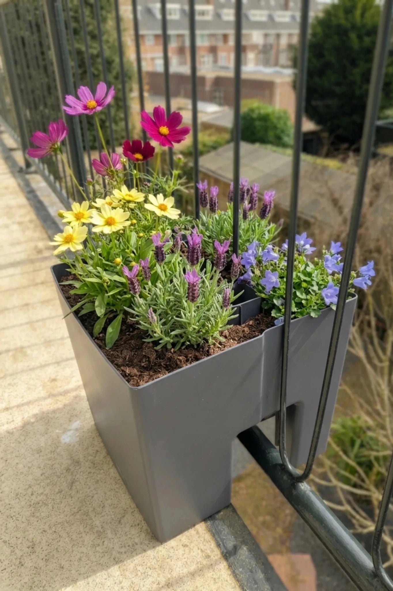 GreenUp Balkon Plantenbak - Antraciet - plantenbak voor een groen balkon Vercony