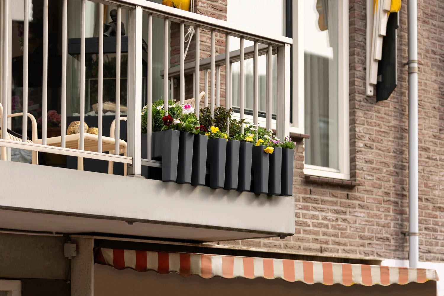 GreenUp Balkon Plantenbak - Antraciet - plantenbak voor een groen balkon Vercony