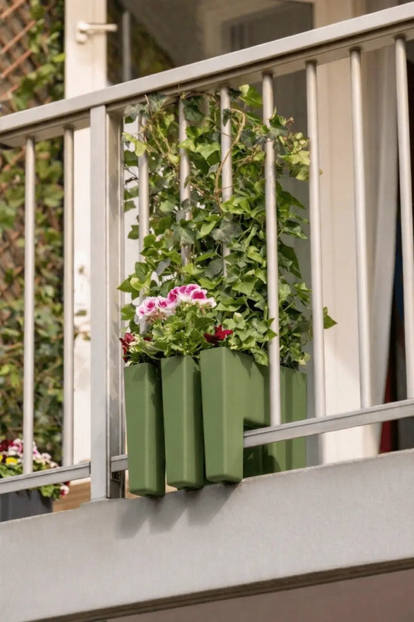 GreenUp Balkon Plantenbak - Olijfgroen - plantenbak voor een groen balkon Vercony