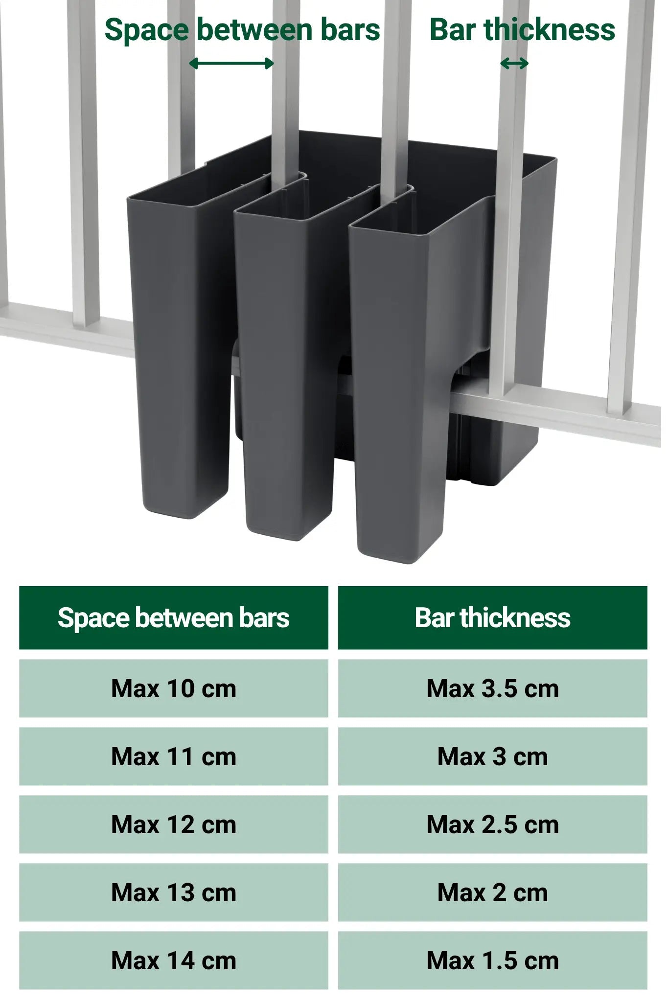 GreenUp Balkon Plantenbakken - Antraciet - Set van 2 Stuks - plantenbak voor een groen balkon Vercony