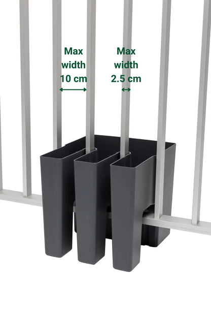 GreenUp Balkon Plantenbakken - Antraciet - Set van 2 Stuks - plantenbak voor een groen balkon Vercony
