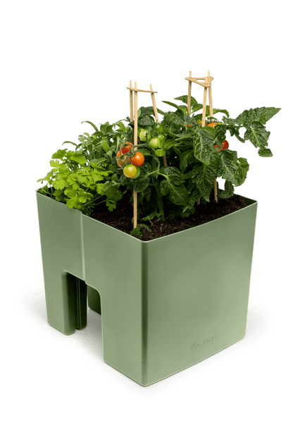 GreenUp Balkon Plantenbakken - Olijfgroen - Set van 2 Stuks - groen balkon Vercony