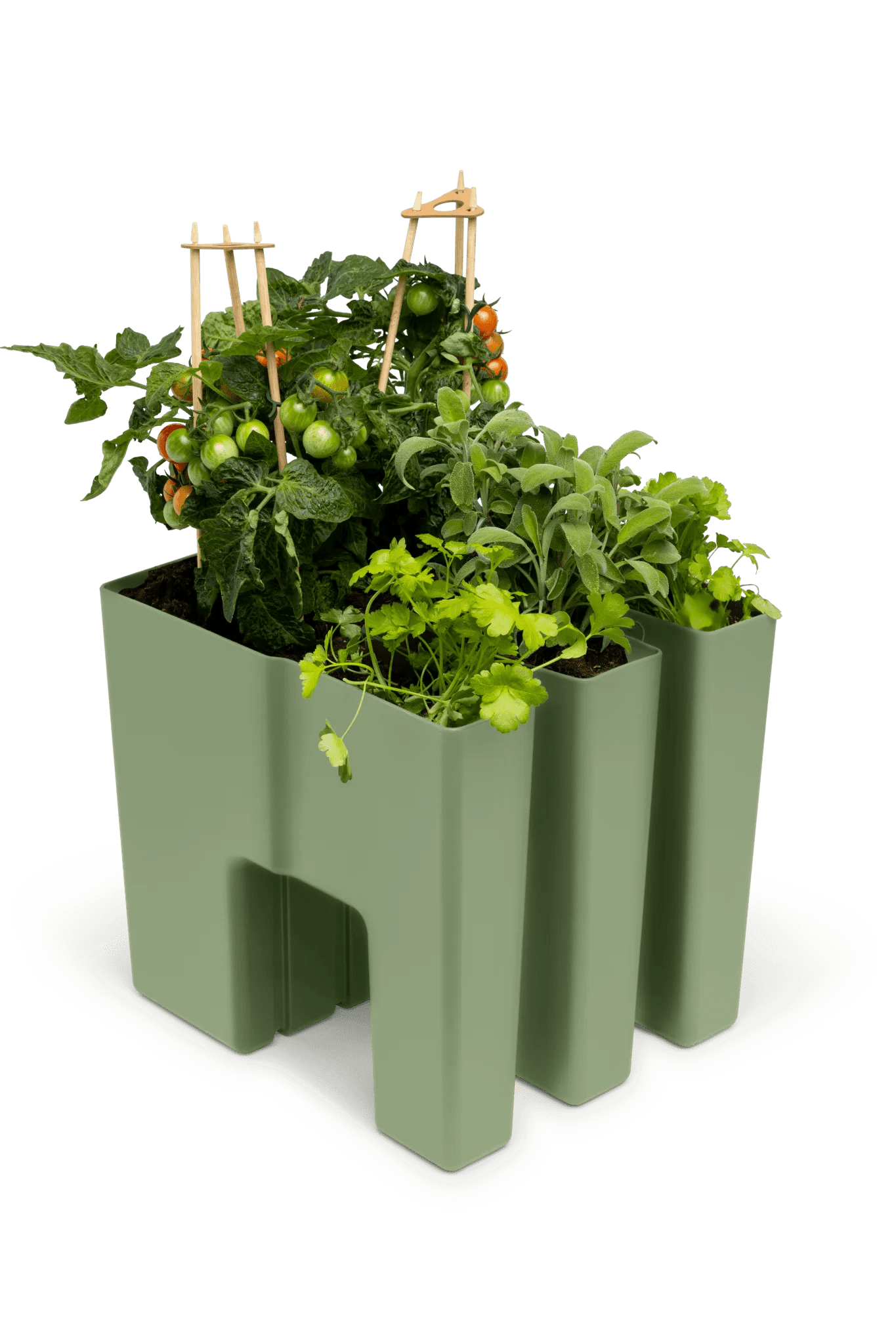 GreenUp Balkon Plantenbakken - Olijfgroen - Set van 2 Stuks - groen balkon Vercony