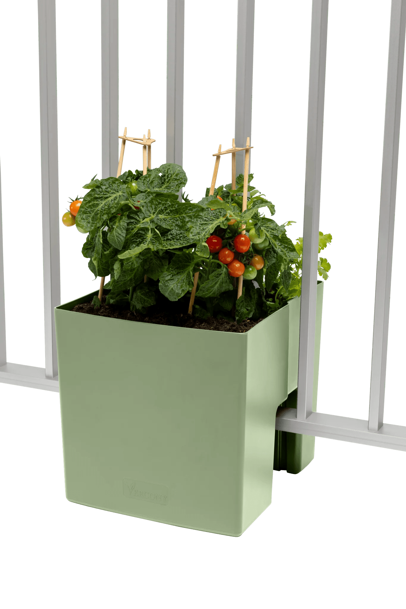 GreenUp Balkon Plantenbakken - Olijfgroen - Set van 2 Stuks - groen balkon Vercony
