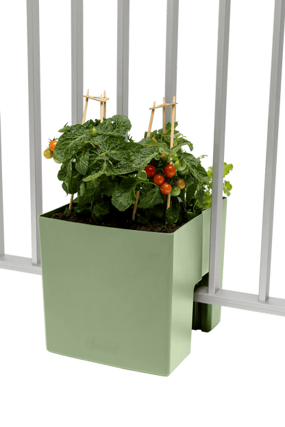 GreenUp Balkon Plantenbakken - Olijfgroen - Set van 2 Stuks - groen balkon Vercony
