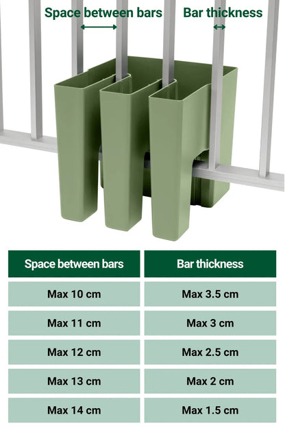 GreenUp Balkon Plantenbakken - Olijfgroen - Set van 2 Stuks - plantenbak voor een groen balkon Vercony