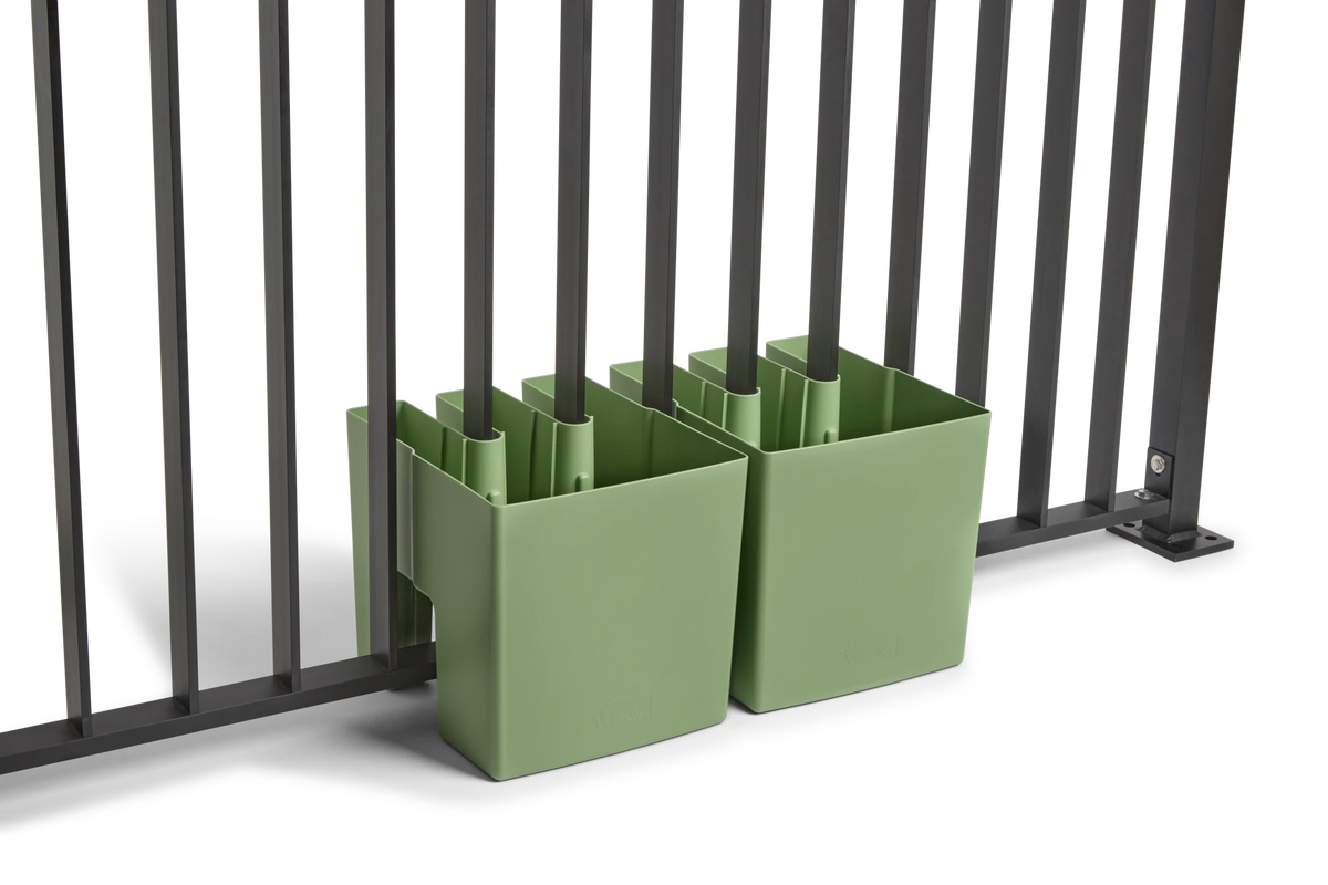 GreenUp Balkon Plantenbakken - Olijfgroen - Set van 2 Stuks - plantenbak voor een groen balkon Vercony