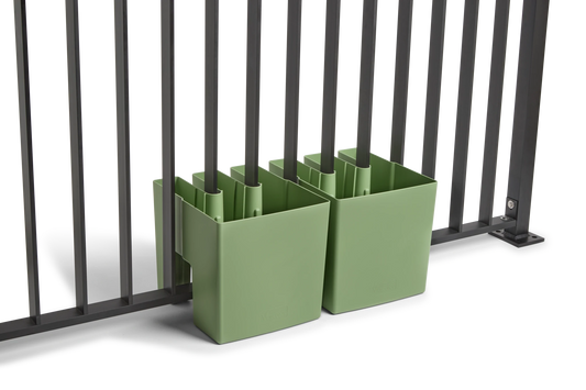 GreenUp Balkon Plantenbakken - Olijfgroen - Set van 2 Stuks - plantenbak voor een groen balkon Vercony