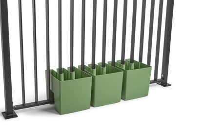 GreenUp Balkon Plantenbakken - Olijfgroen - Set van 3 Stuks - plantenbak voor een groen balkon Vercony