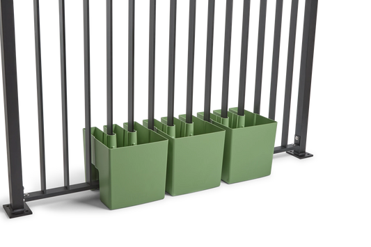 GreenUp Balkon Plantenbakken - Olijfgroen - Set van 3 Stuks - plantenbak voor een groen balkon Vercony