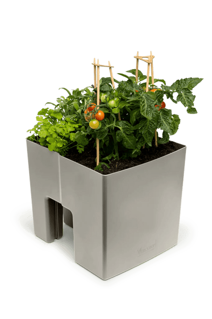 GreenUp Balkon Plantenbakken - Zijdegrijs - Set van 2 Stuks - plantenbak voor een groen balkon Vercony