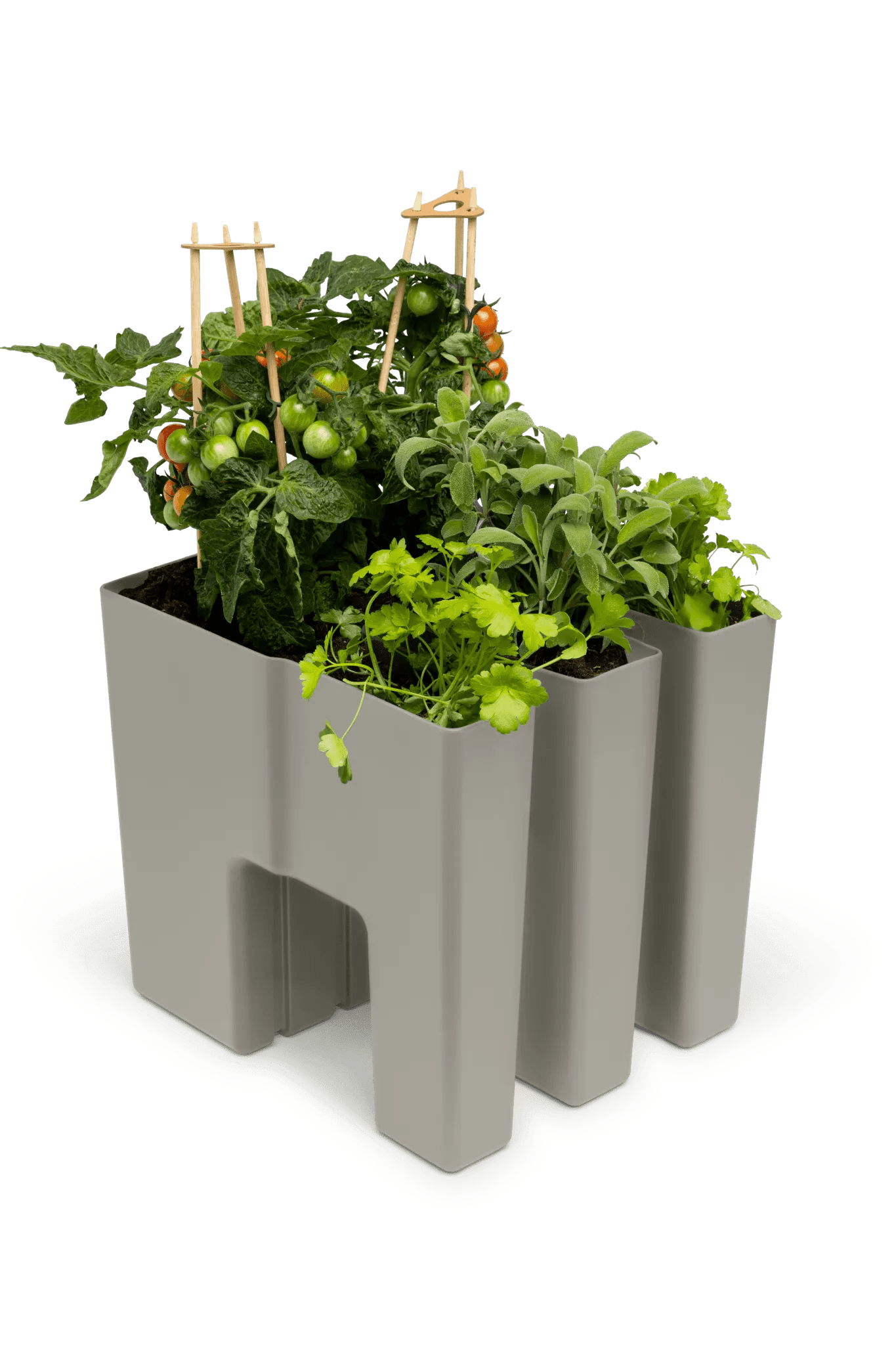 GreenUp Balkon Plantenbakken - Zijdegrijs - Set van 2 Stuks - plantenbak voor een groen balkon Vercony