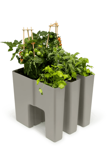 GreenUp Balkon Plantenbakken - Zijdegrijs - Set van 2 Stuks - plantenbak voor een groen balkon Vercony
