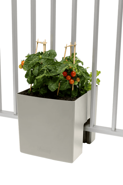 GreenUp Balkon Plantenbakken - Zijdegrijs - Set van 2 Stuks - plantenbak voor een groen balkon Vercony