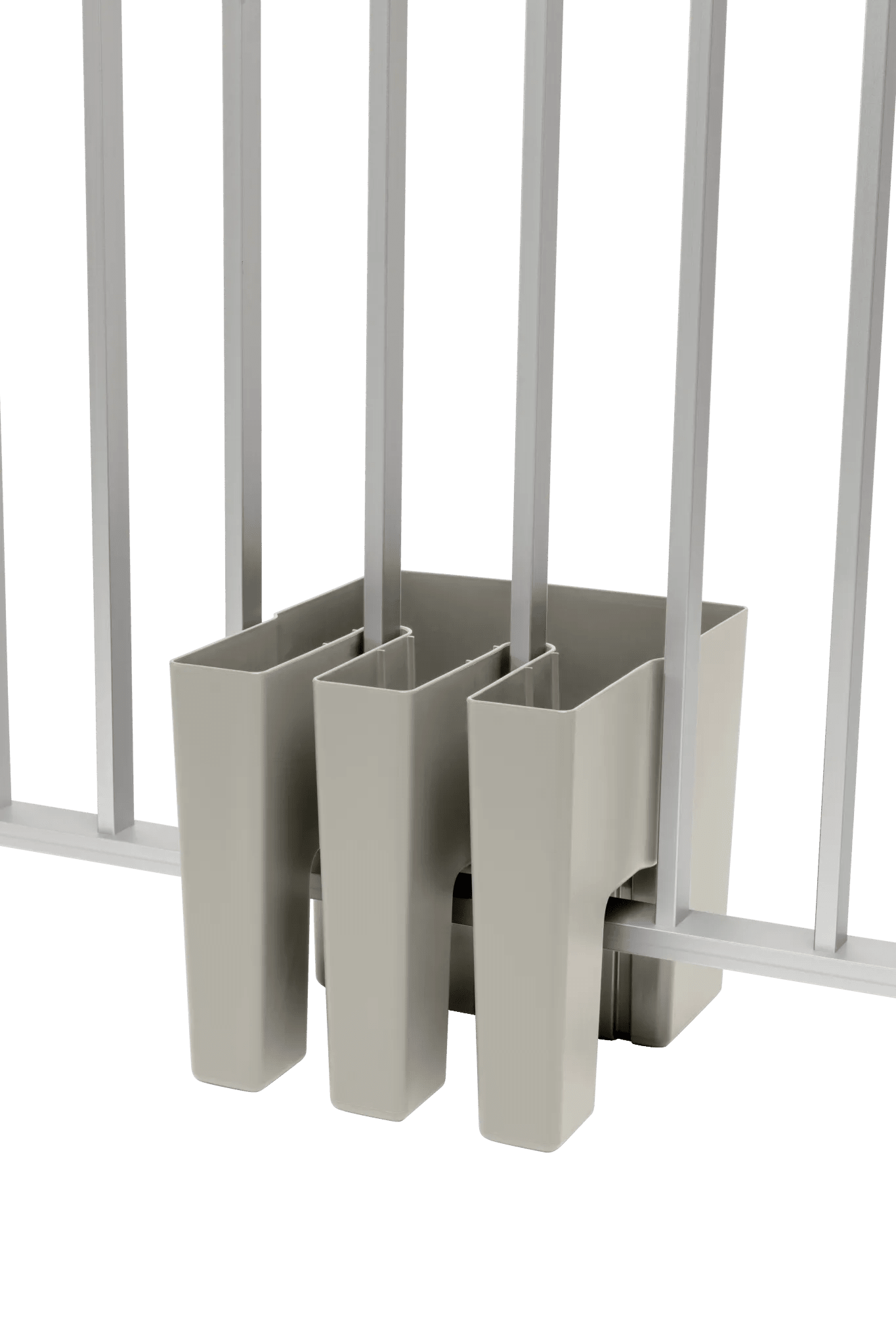 GreenUp Balkon Plantenbakken - Zijdegrijs - Set van 2 Stuks - plantenbak voor een groen balkon Vercony