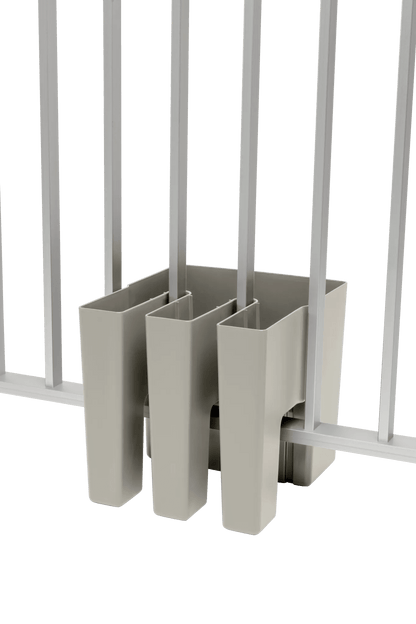 GreenUp Balkon Plantenbakken - Zijdegrijs - Set van 2 Stuks - plantenbak voor een groen balkon Vercony