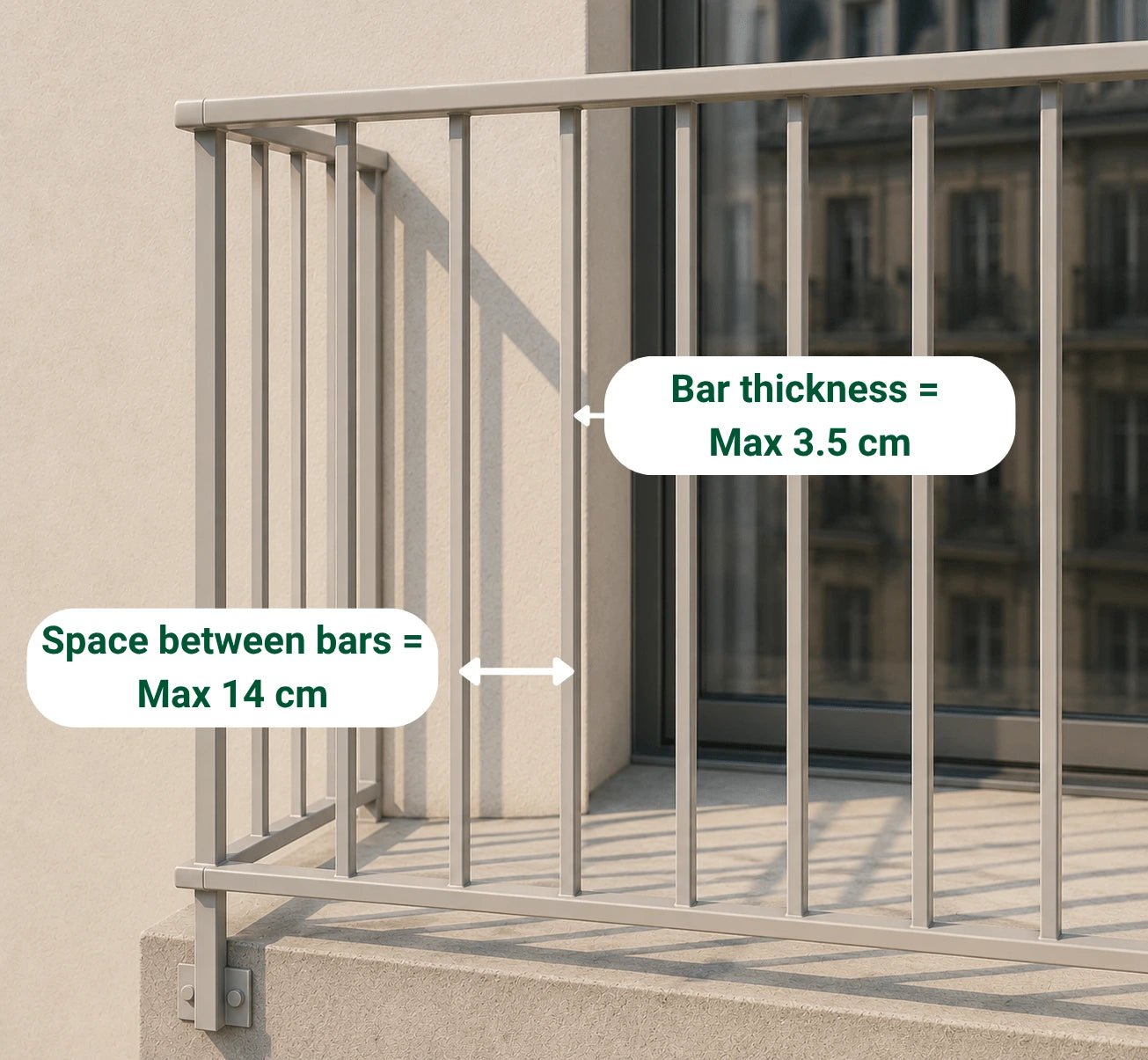 GreenUp Balkon Plantenbakken - Zijdegrijs - Set van 2 Stuks - plantenbak voor een groen balkon Vercony