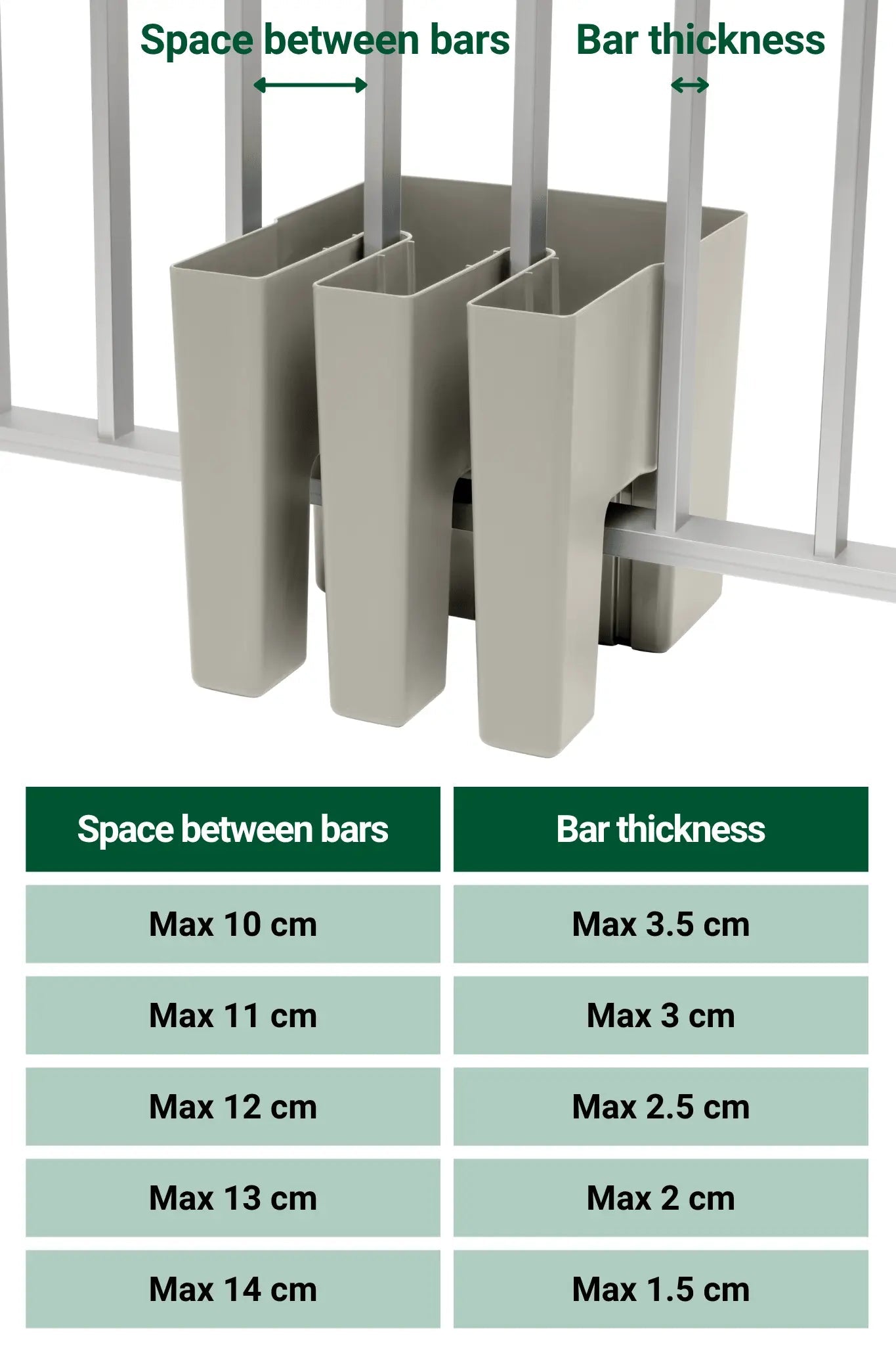 GreenUp Balkon Plantenbakken - Zijdegrijs - Set van 2 Stuks - plantenbak voor een groen balkon Vercony