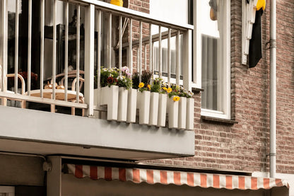 GreenUp Balkon Plantenbakken - Zijdegrijs - Set van 2 Stuks - plantenbak voor een groen balkon Vercony