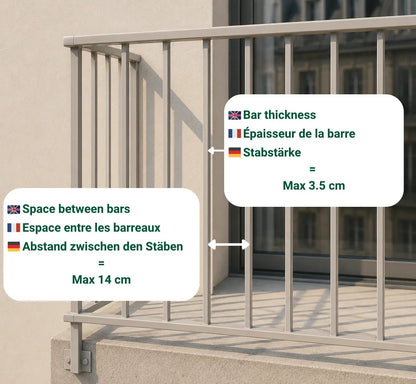 GreenUp Balkon Plantenbakken - Zijdegrijs - Set van 2 Stuks - plantenbak voor een groen balkon Vercony