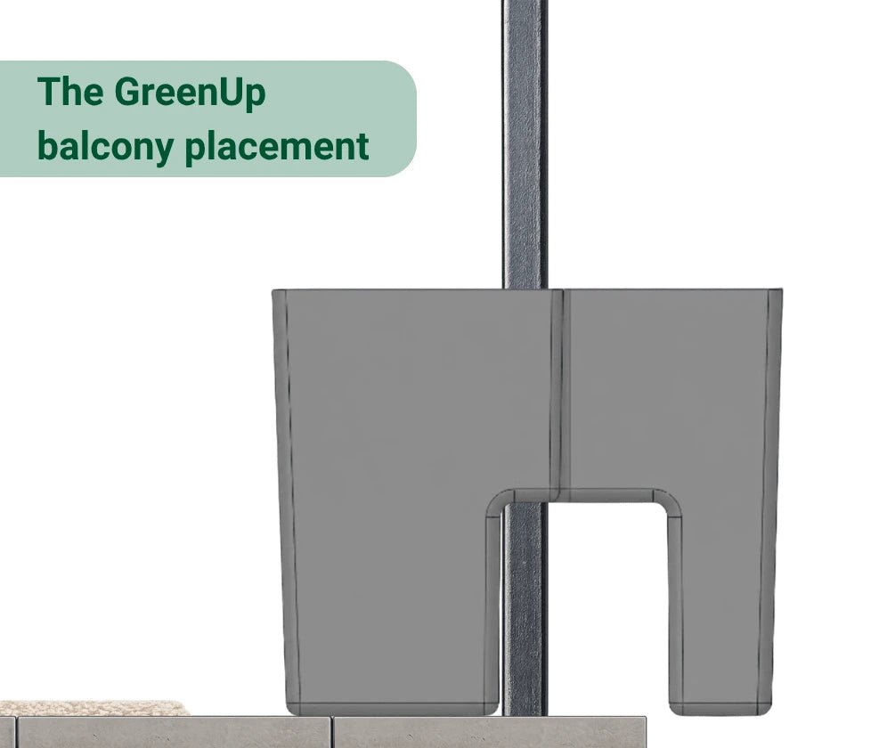 GreenUp Balkon Plantenbakken - Zijdegrijs - Set van 2 Stuks - plantenbak voor een groen balkon Vercony