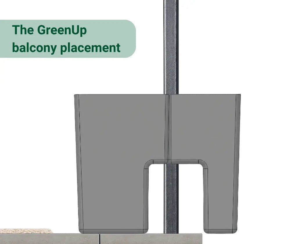 GreenUp Balkon Plantenbakken - Zijdegrijs - Set van 2 Stuks - plantenbak voor een groen balkon Vercony