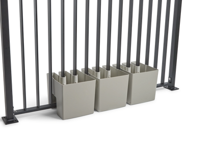GreenUp Balkon Plantenbakken - Zijdegrijs - Set van 3 Stuks - plantenbak voor een groen balkon Vercony