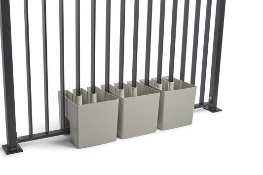GreenUp Balkon Plantenbakken - Zijdegrijs - Set van 3 Stuks - plantenbak voor een groen balkon Vercony