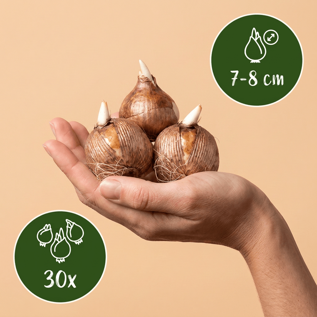 Krokus bloembollen voor balkon (30 stuks) - Wit, verwildert, voorjaarsbloeier - plantenbak voor een groen balkon Vercony