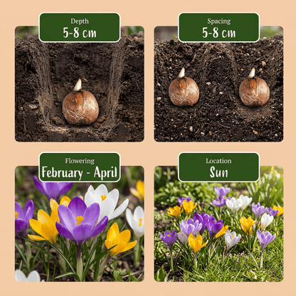 Krokus bloembollen voor balkon (50 stuks) - Botanische mix, zeer vroeg - Jardinière pour un balcon vert Vercony
