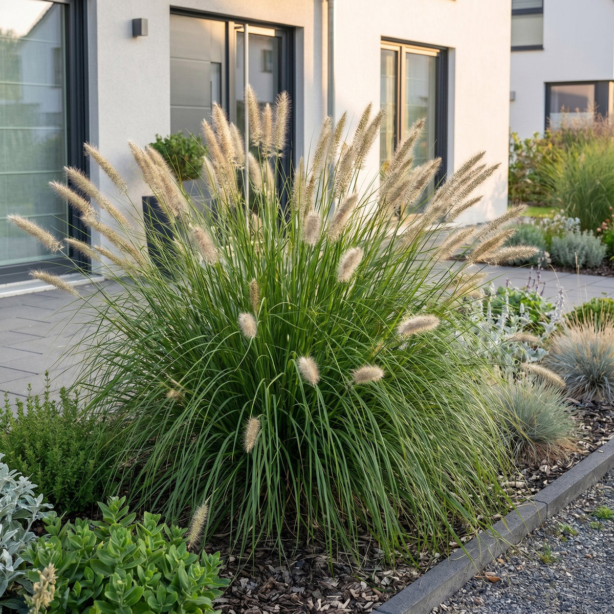 Lampenpoetsergras voor balkon – Compact &amp; met sierpluimen (12 planten) - jardinera para un balcón verde Vercony