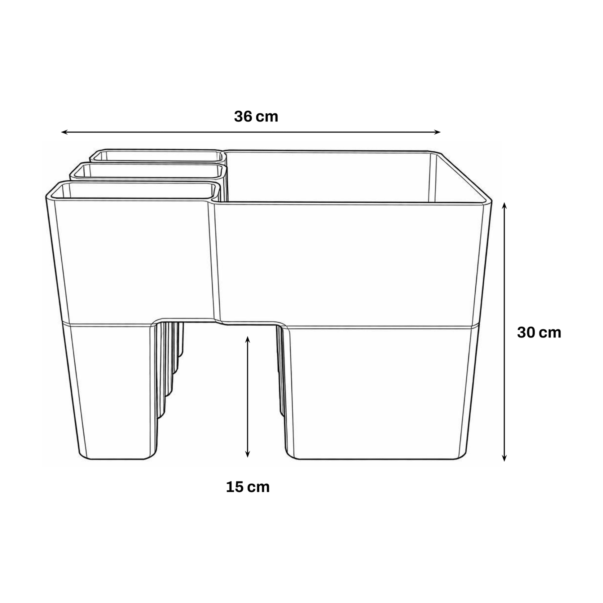 Vercony GreenUp Balkon Plantenbak - Antraciet - balkon plantenbak voor een groen balkon